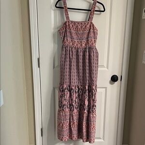 Knox Rose Boho Pink and Black Maxi Dress